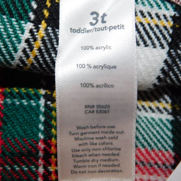 Carter's Girls 3T Red White Green KILT skirt New w Tag - Picture 2 of 5